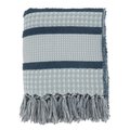 Saro Lifestyle SARO TH934.NB5060 50 x 60 in. Oblong Navy Blue Reversible Waffle Weave Throw TH934.NB5060